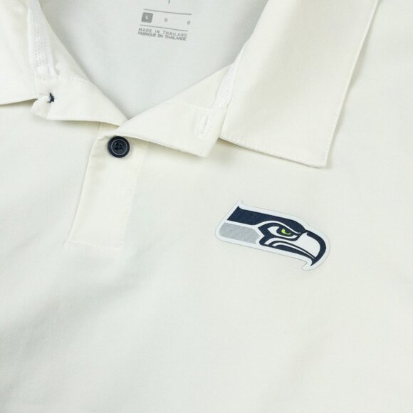 Seattle Seahawks Nike OnField Polo Shirt Men's Large White NFL Dri-Fit Coach - Picture 5 of 14